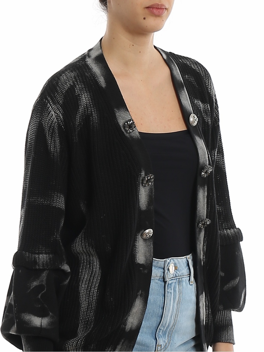 Pinko Samoa tie-dye patterned knitted cotton cardigan (107)
